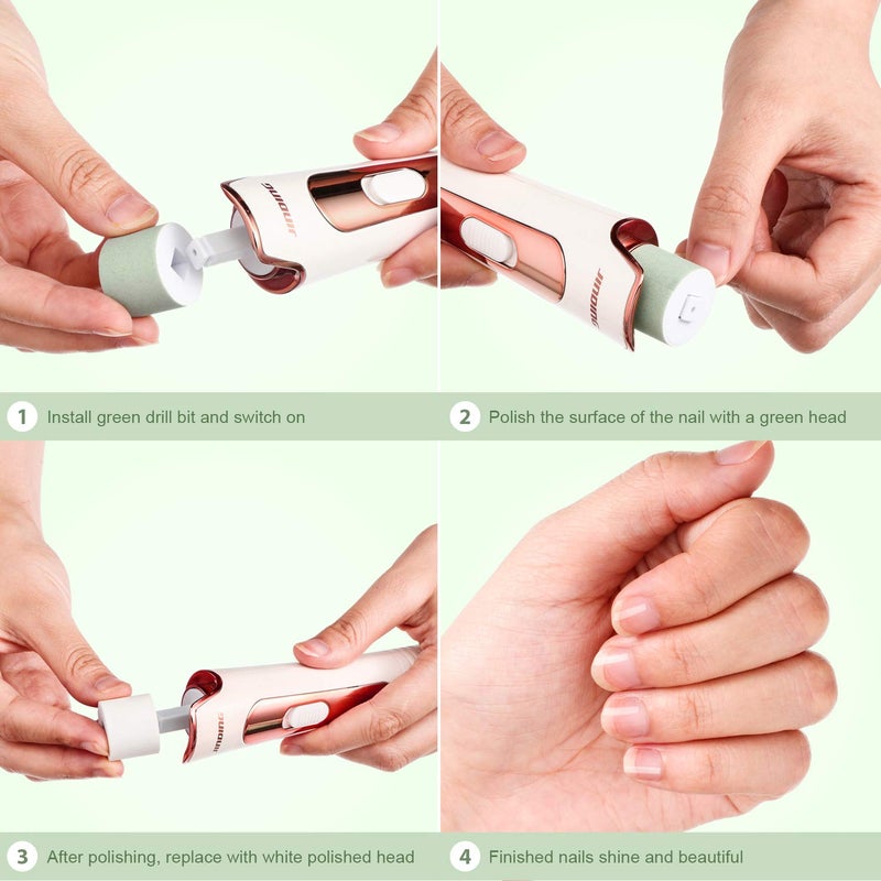 Maitys 12 Pieces Nail Buffer Refills Electric Manicure Pedicure Tool Refills Nail Buffer Replacement Rollers, Filing, Buffing and Shining - Image 5